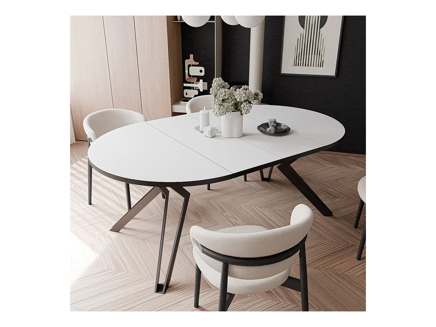 Table extensible blanc