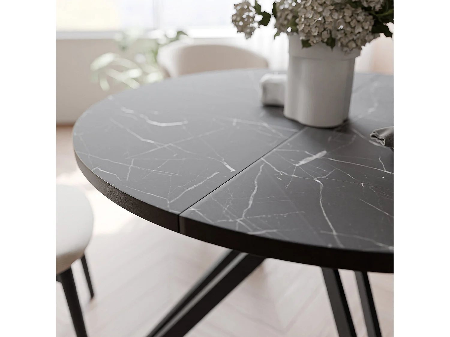 Table extensible grigia pietra