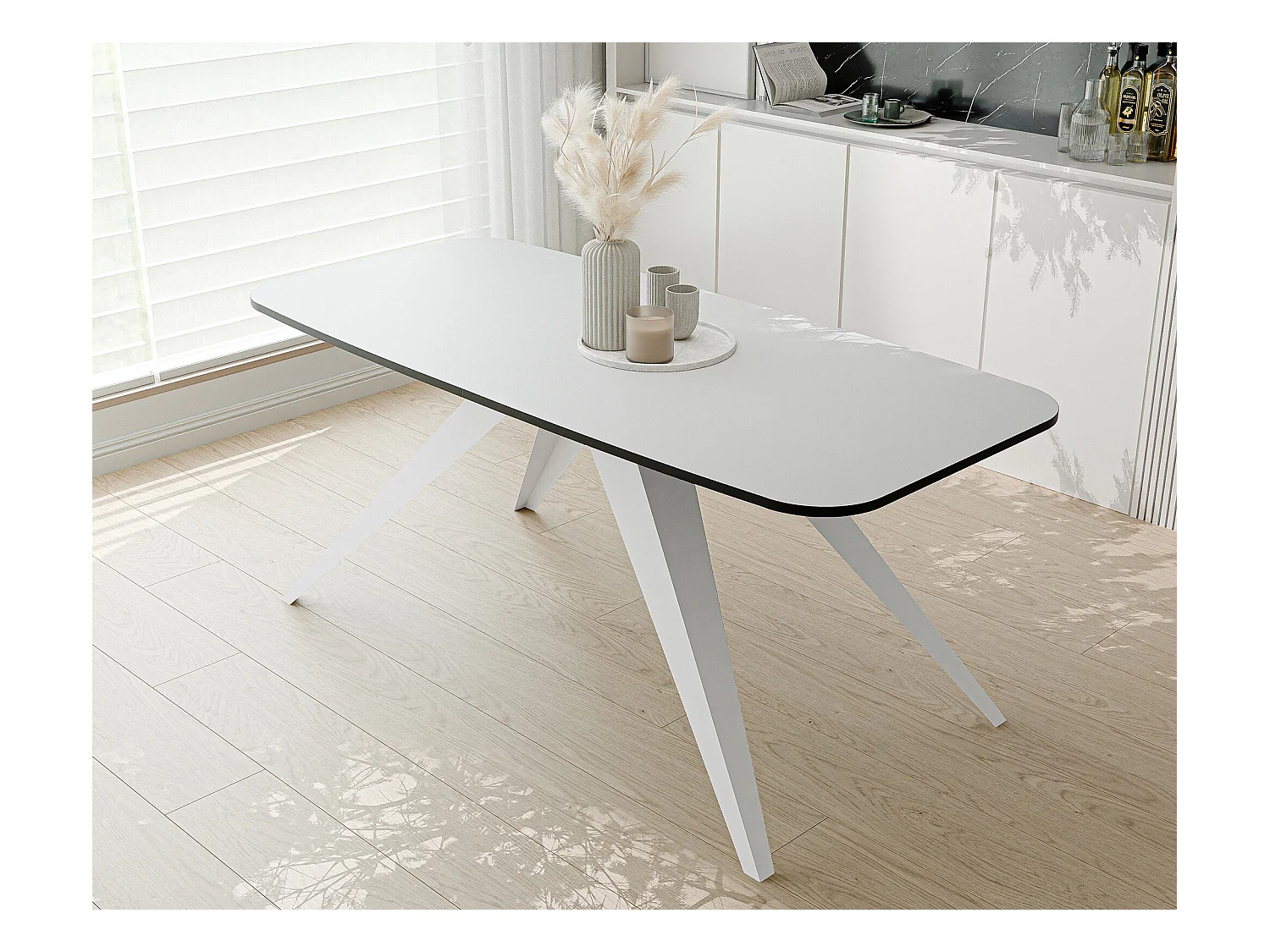 Table extensible blanc, 160