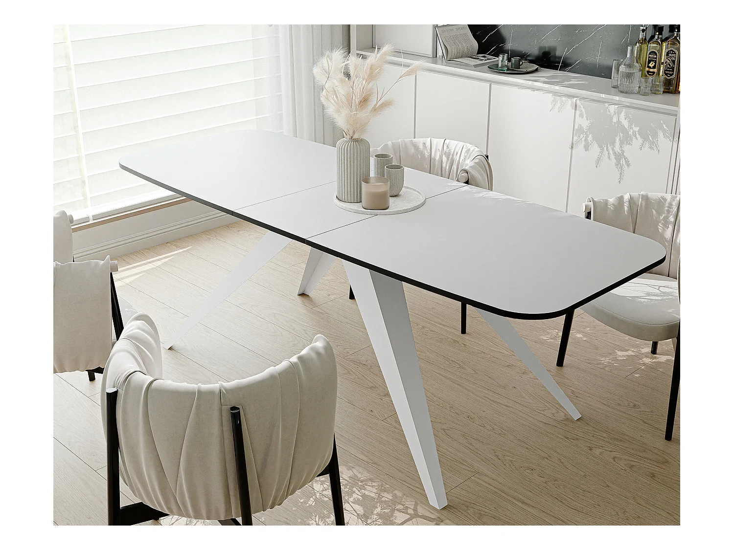 Table extensible blanc, 160