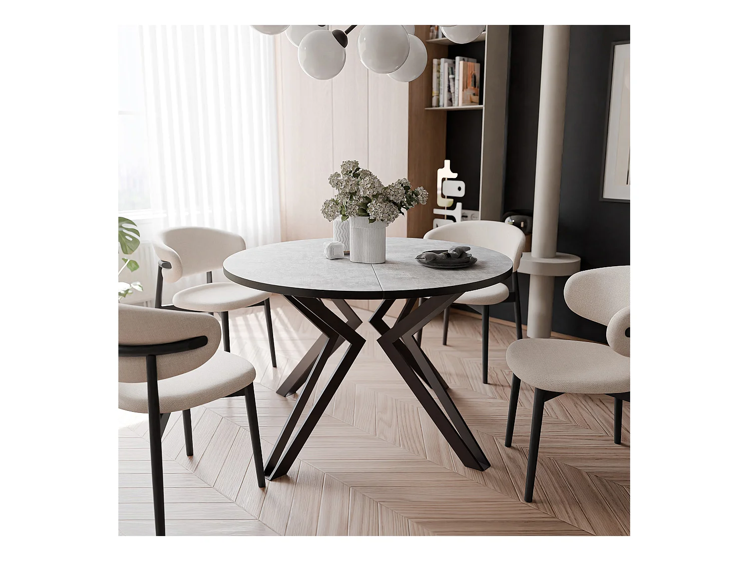 Table extensible bellato gris