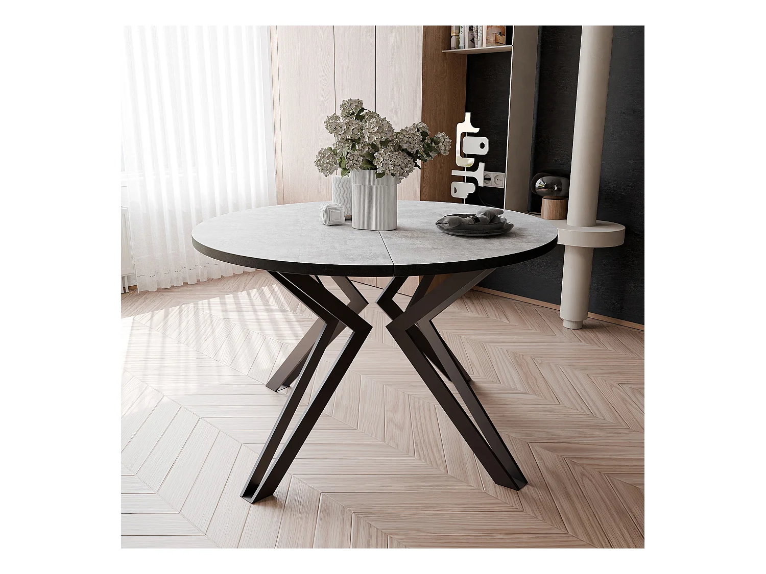 Table extensible bellato gris