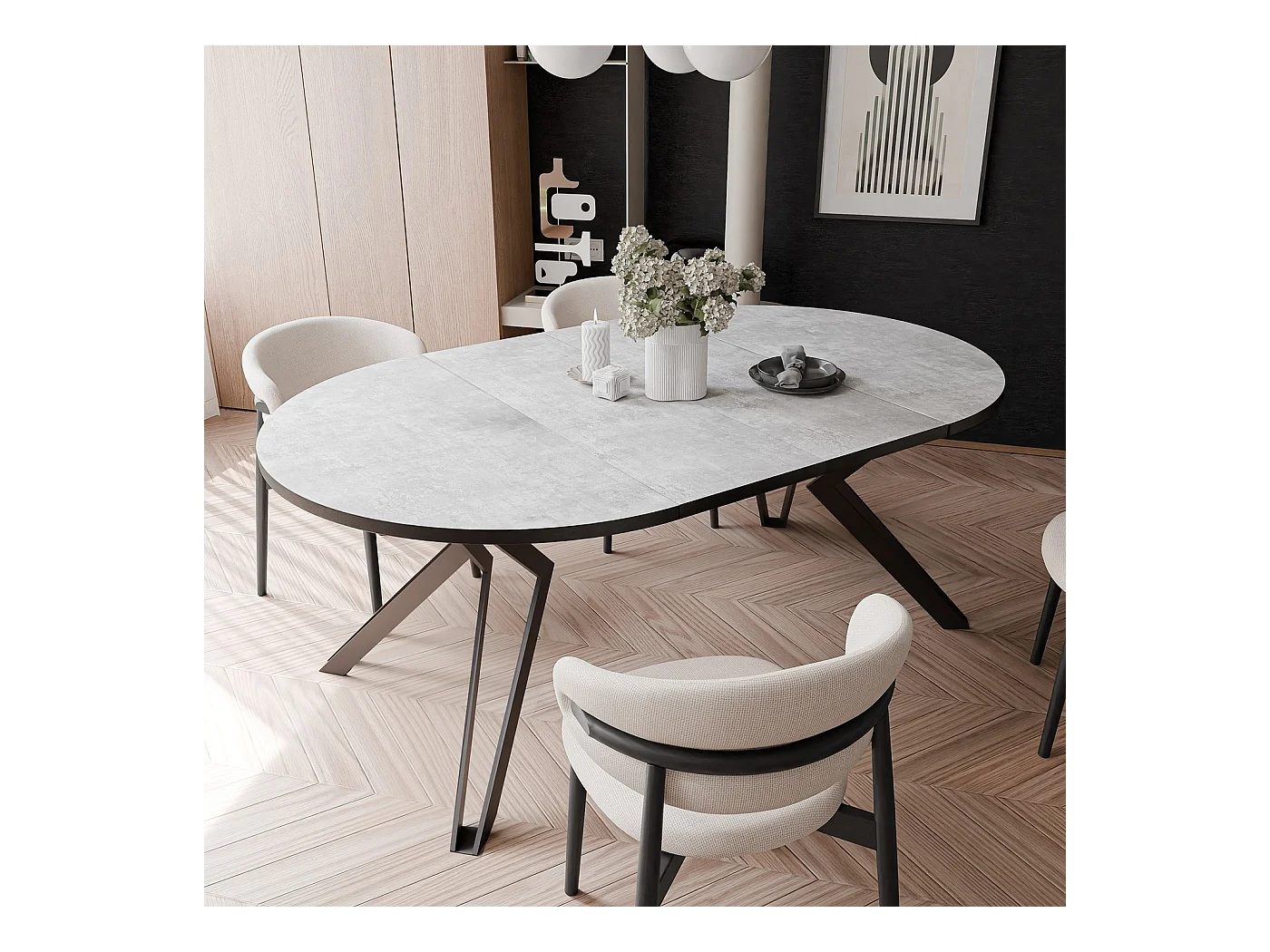 Table extensible bellato gris