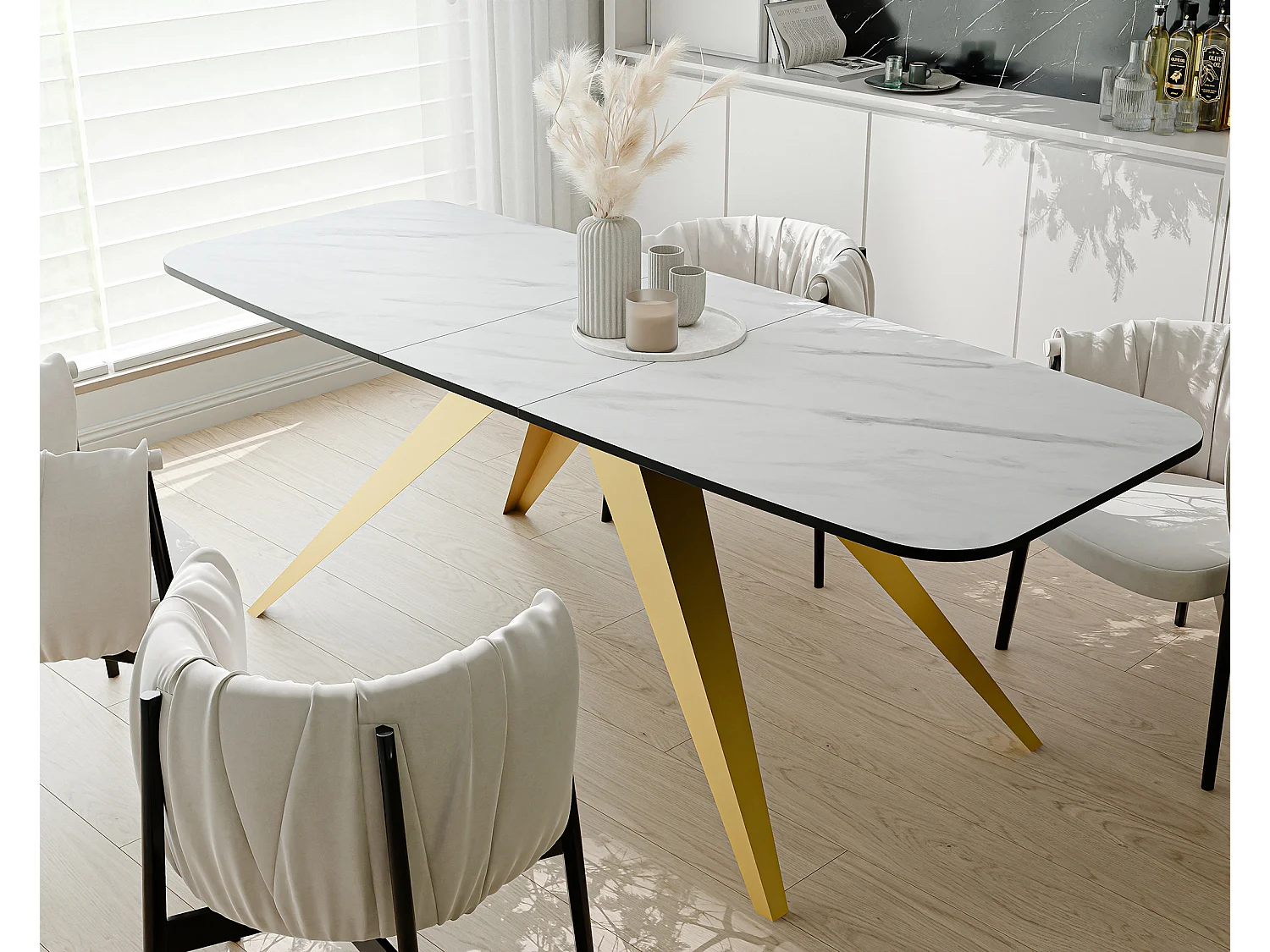Table extensible blanc, 160