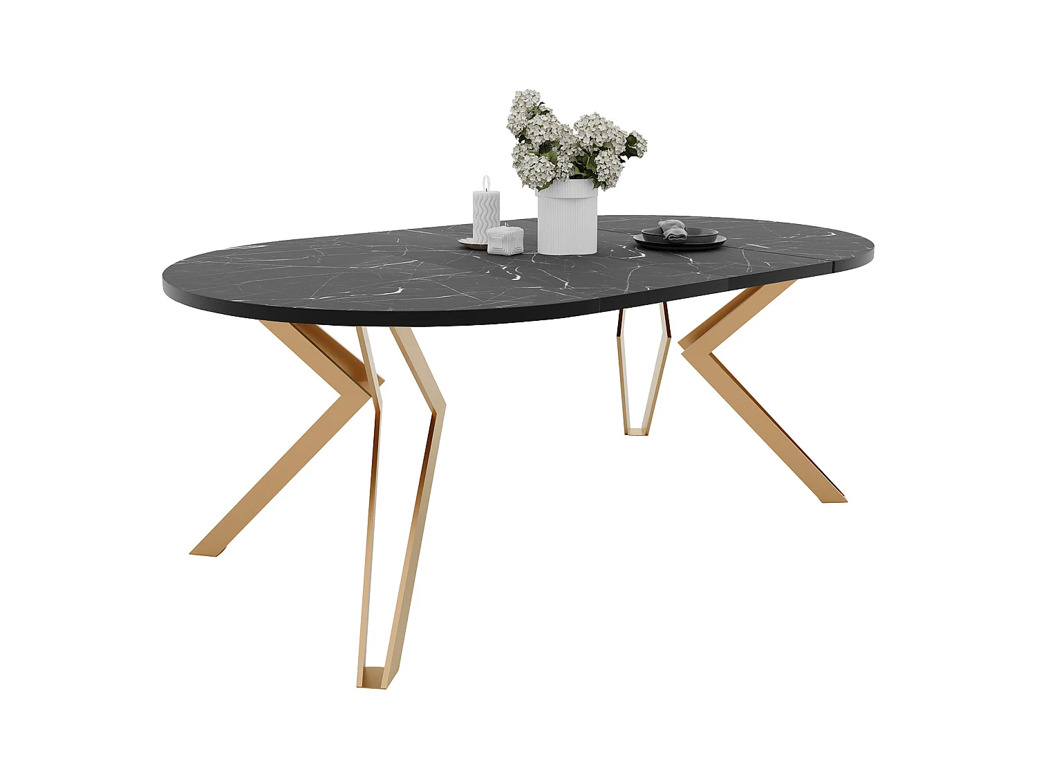 Table extensible grigia pietra