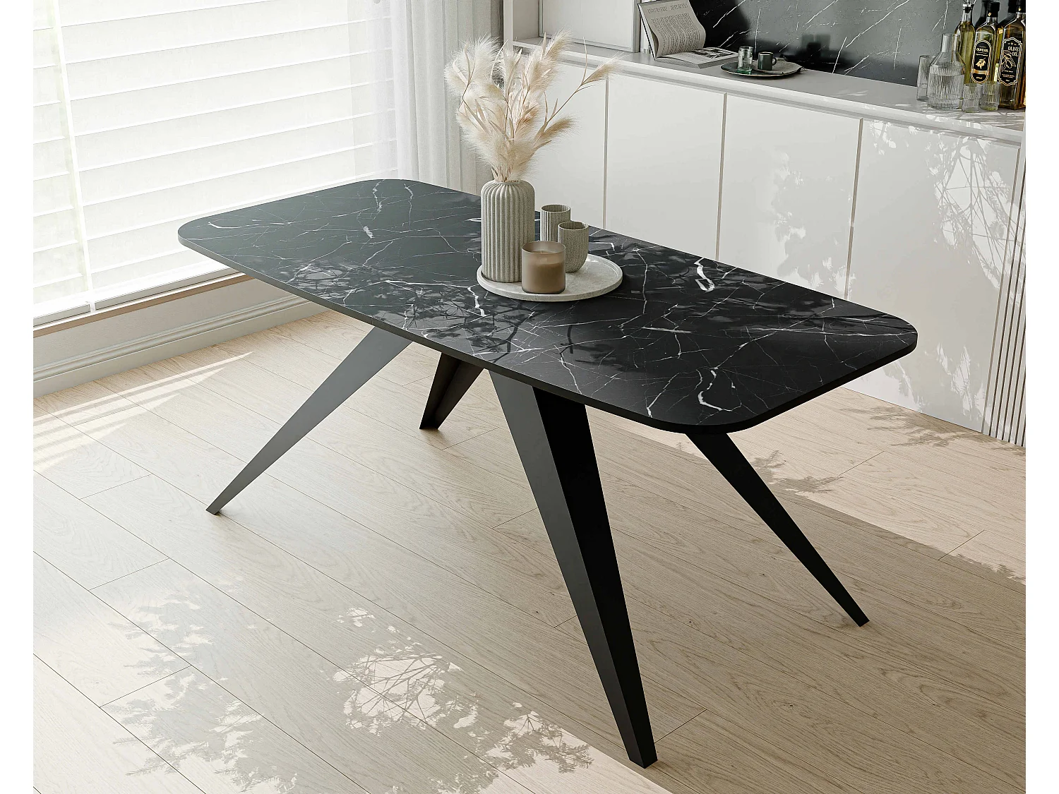 Table extensible noir, 160