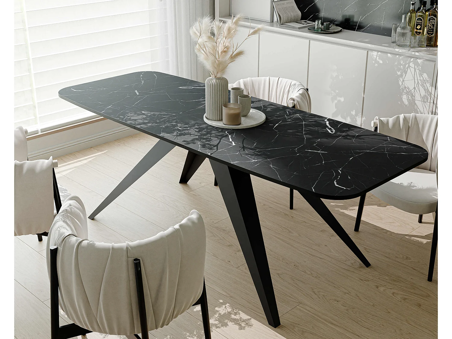 Table extensible noir, 160