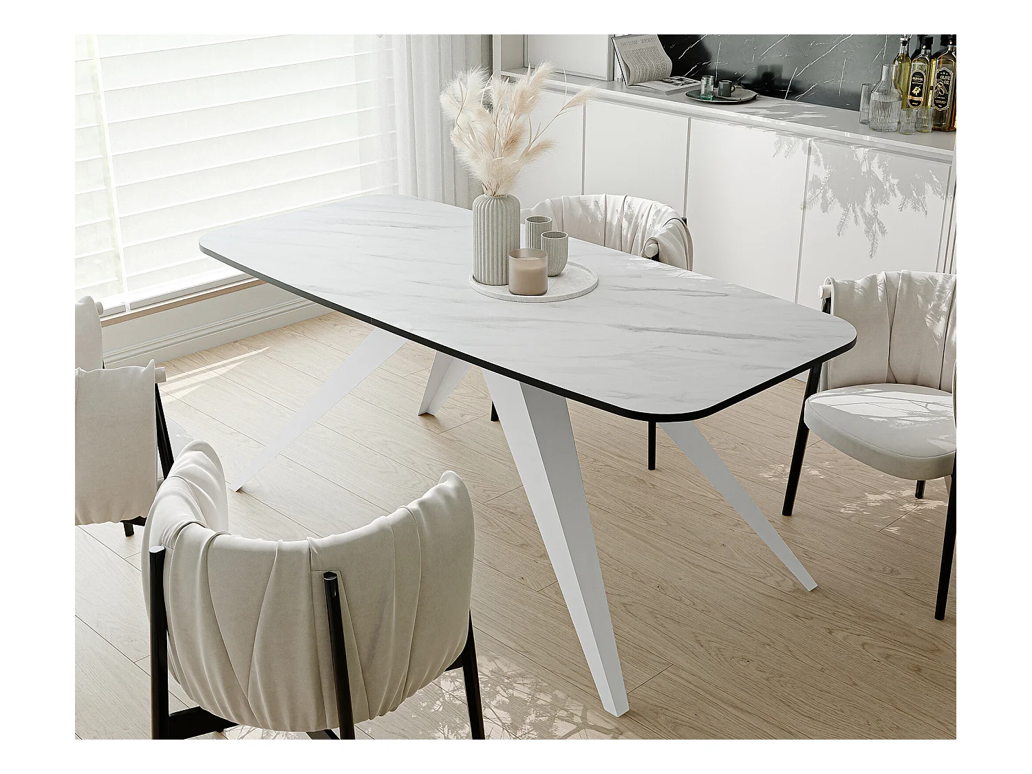 Table extensible blanc, 160