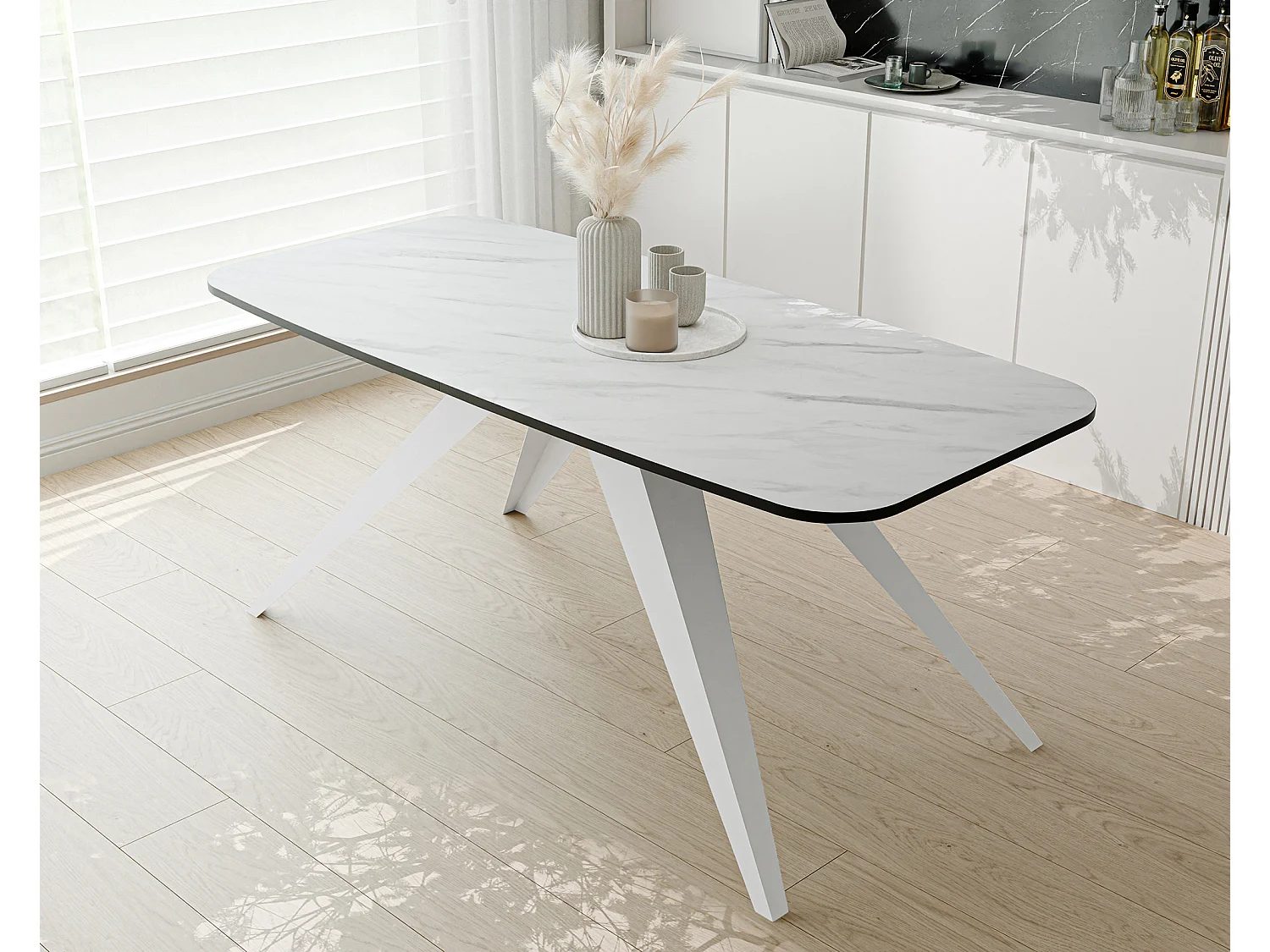 Table extensible blanc, 160