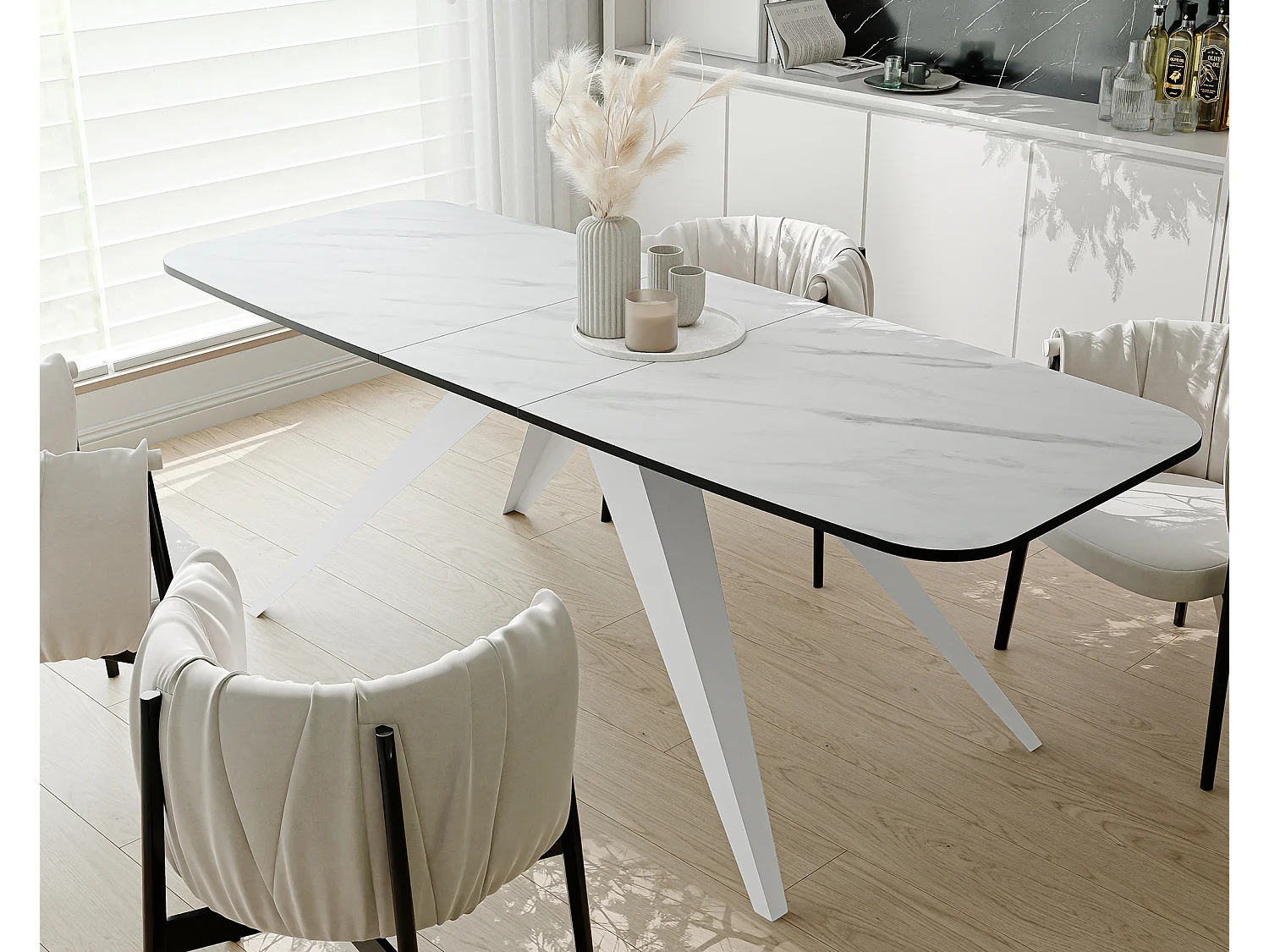 Table extensible blanc, 160