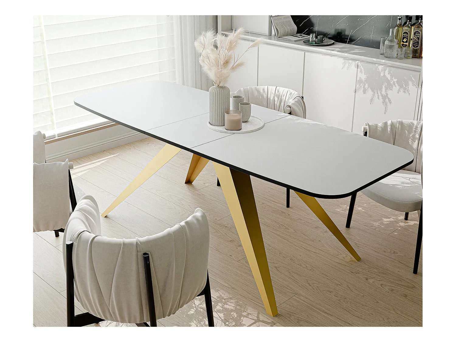 Table extensible blanc, 160