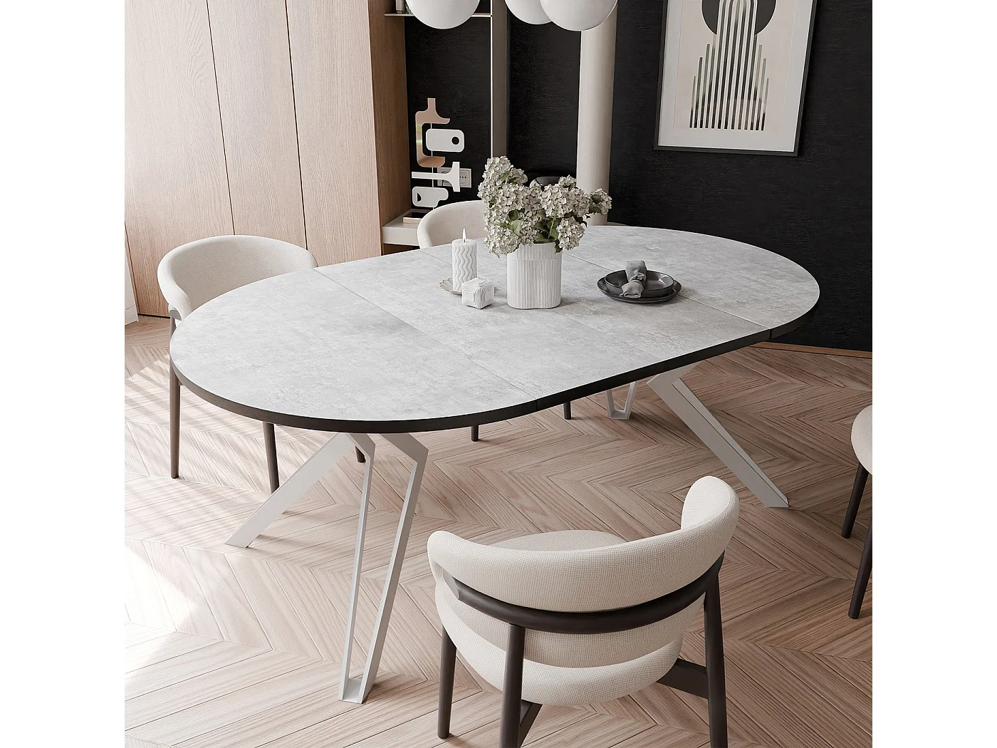 Table extensible bellato gris