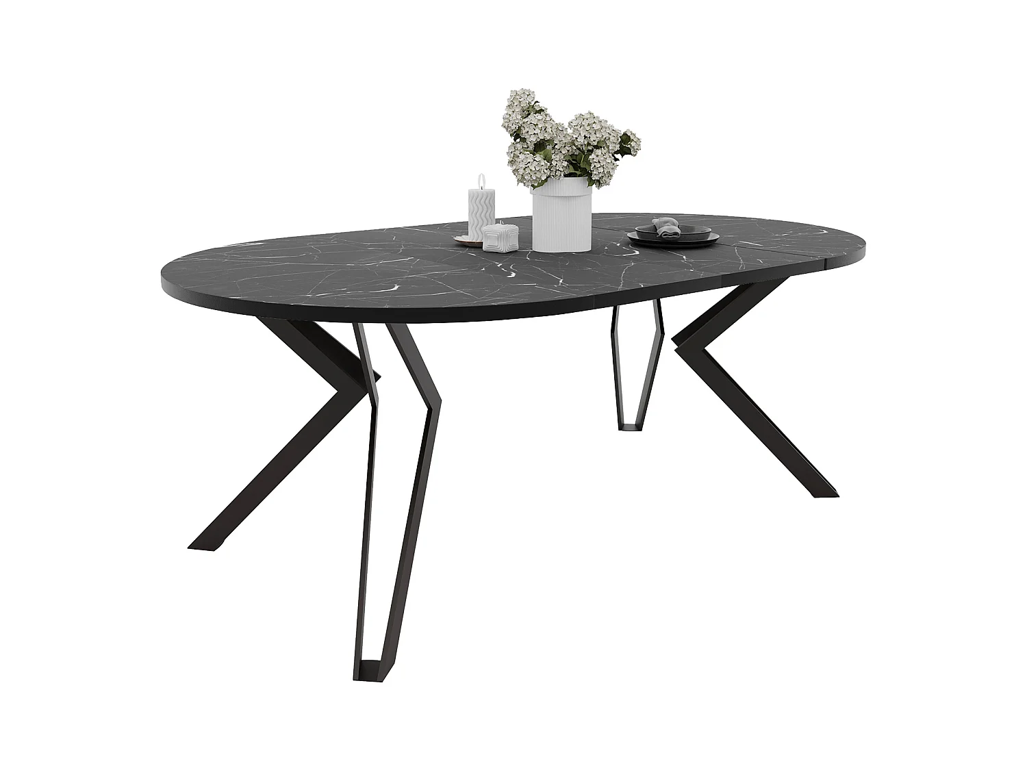 Table extensible grigia pietra