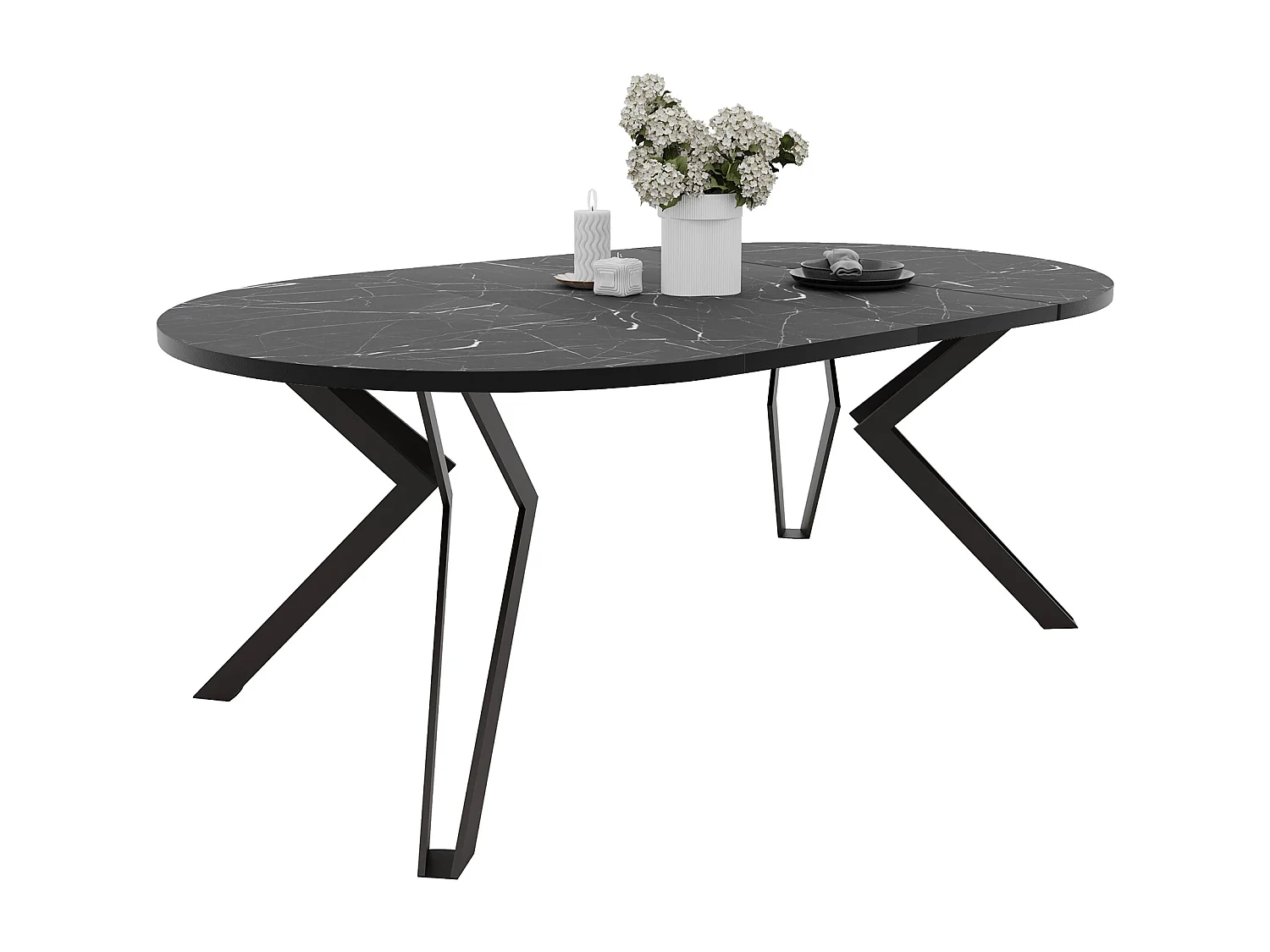Table extensible grigia pietra