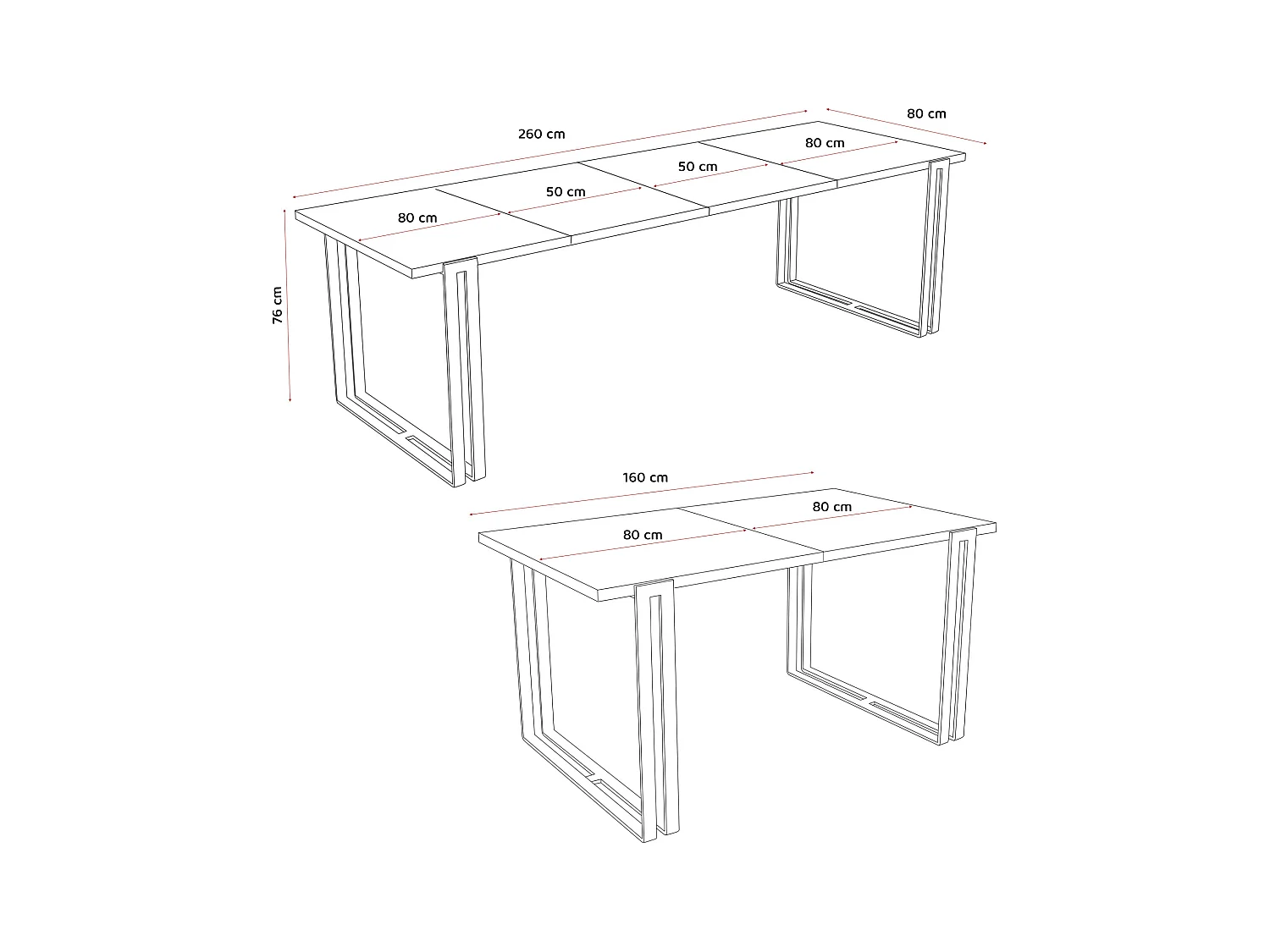 Table extensible blanc, 160x220