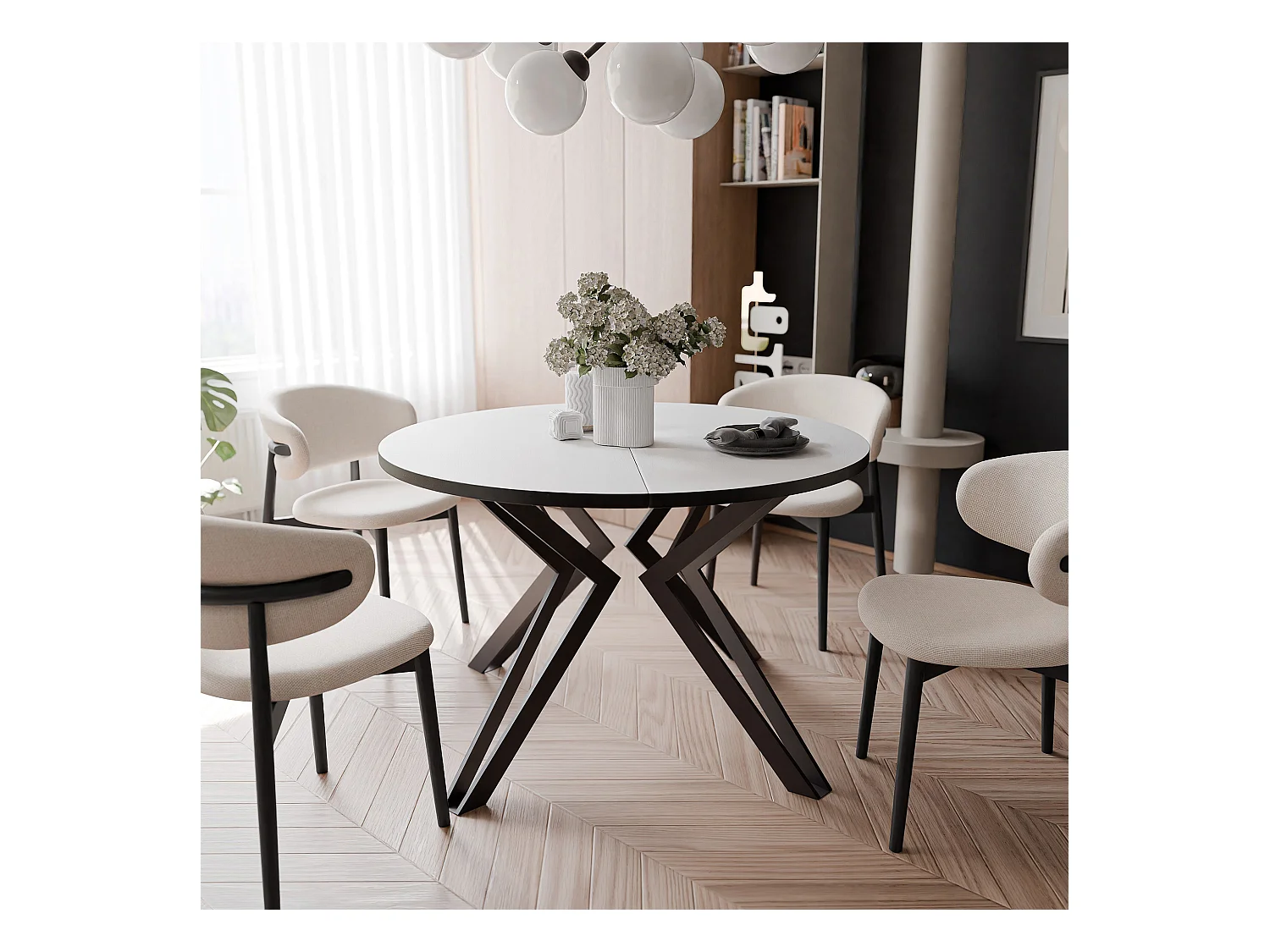 Table extensible blanc