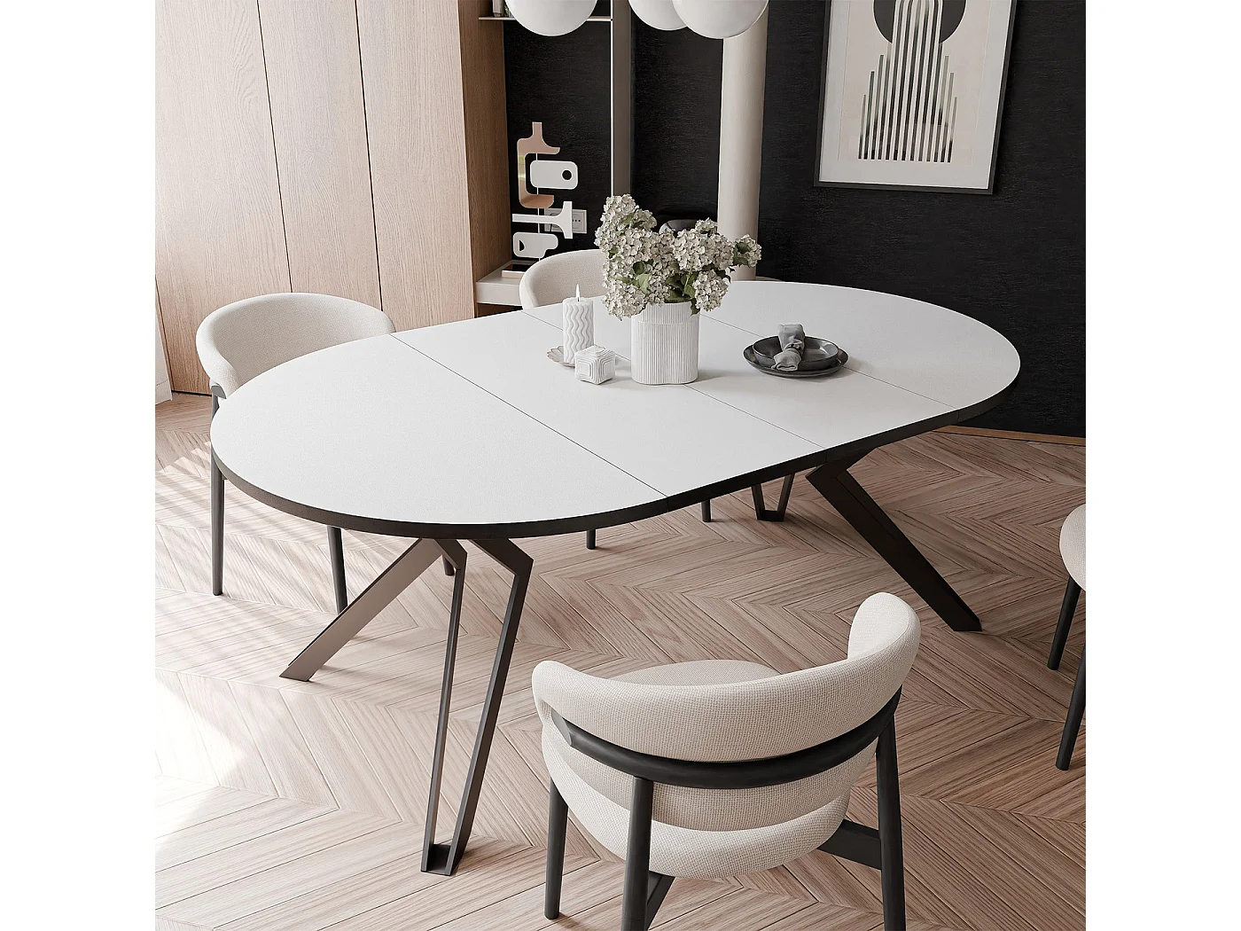 Table extensible blanc