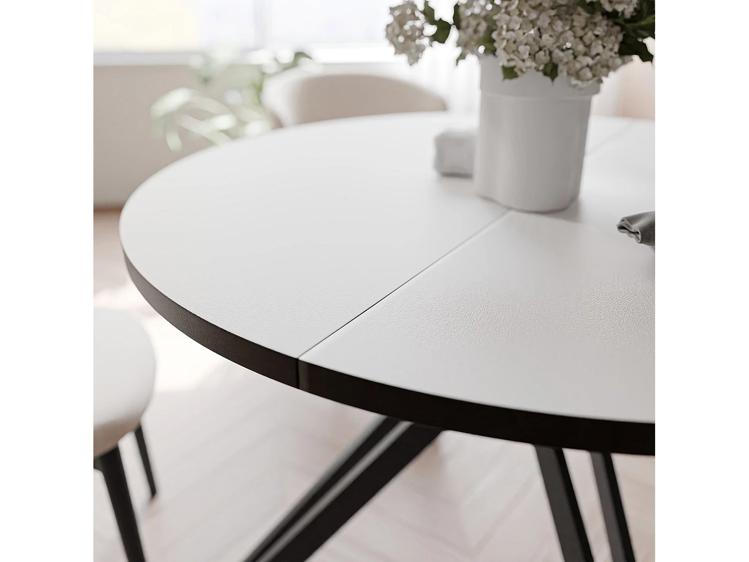Table extensible blanc