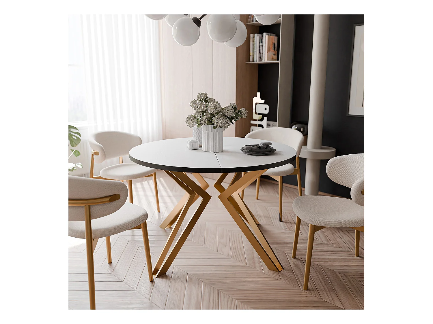 Table extensible blanc