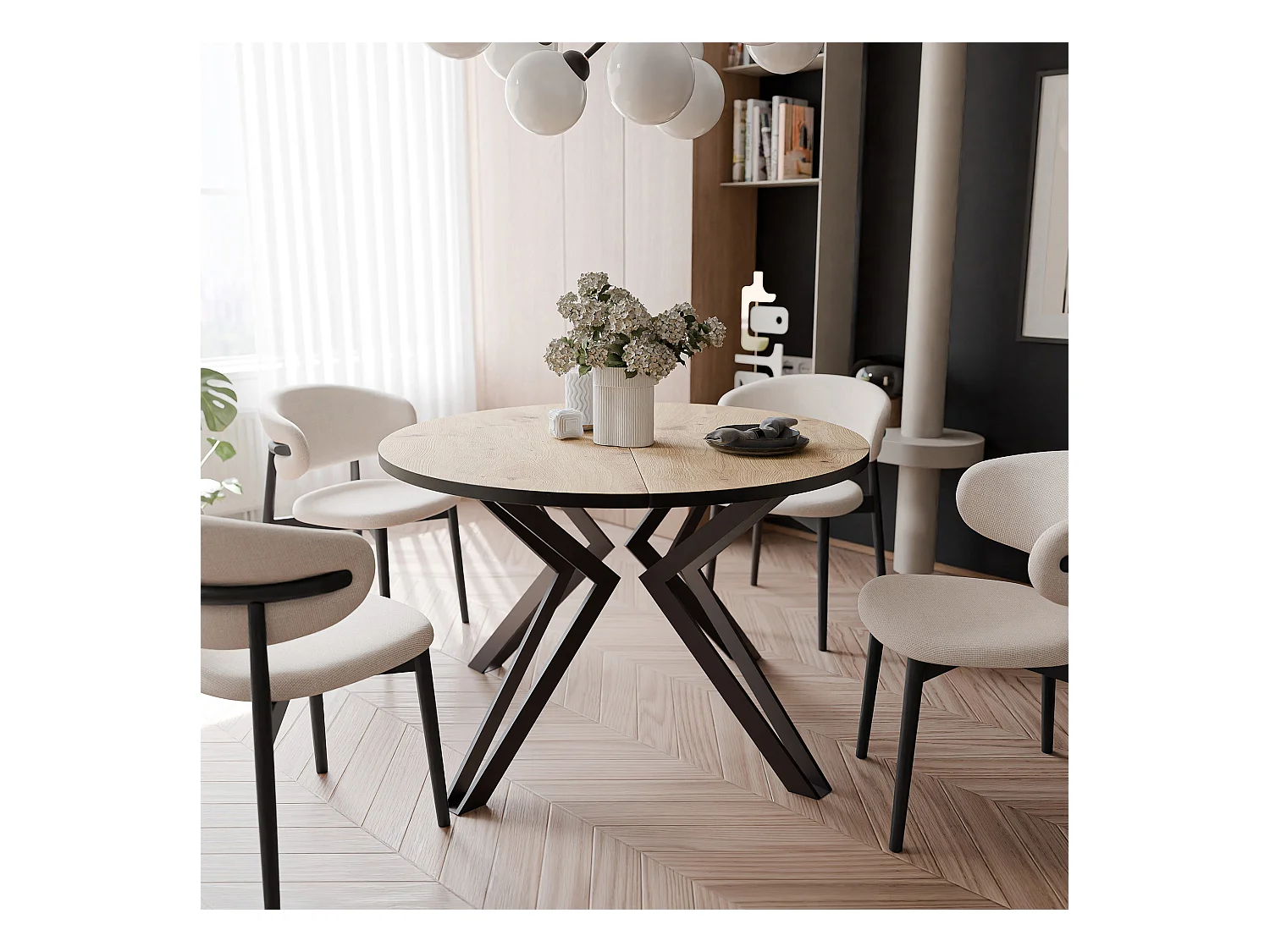 Table extensible chêne artisanal