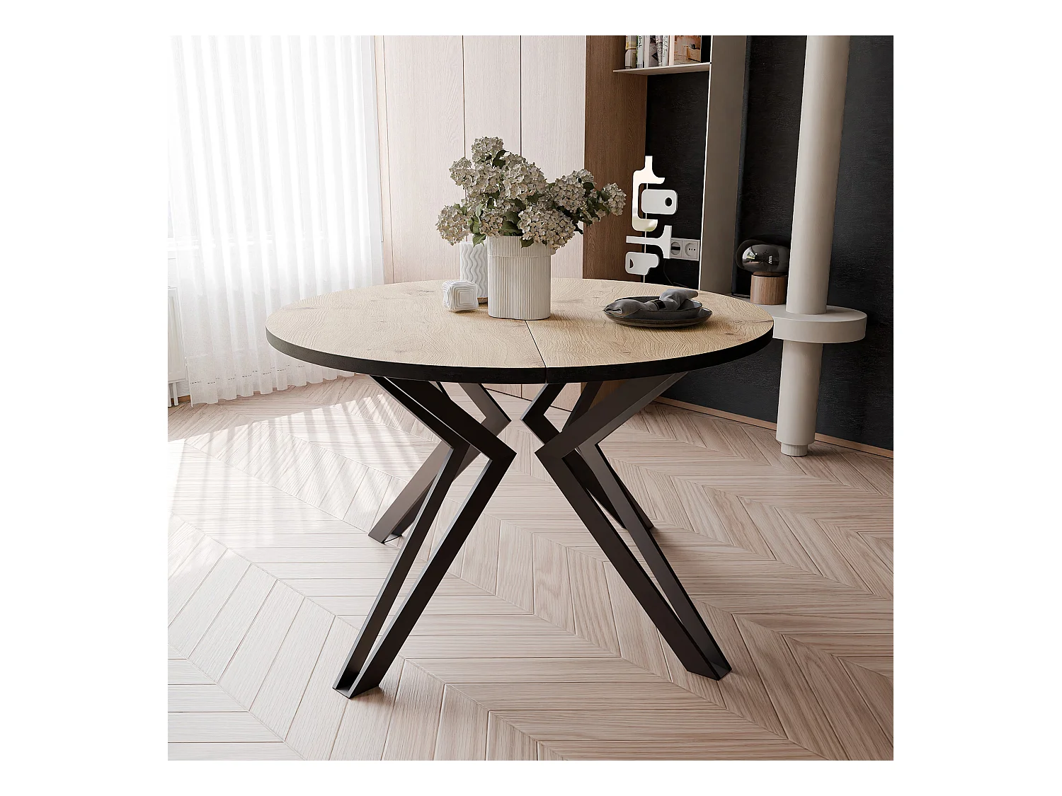 Table extensible chêne artisanal