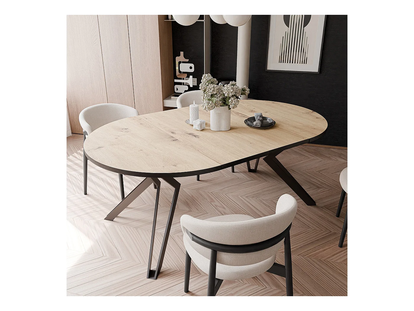 Table extensible chêne artisanal