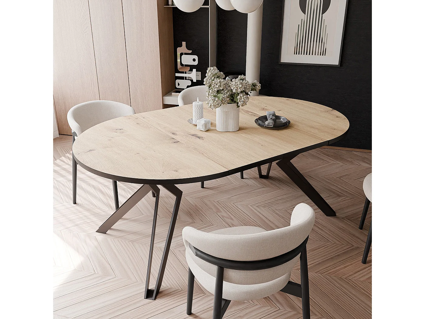 Table extensible chêne artisanal