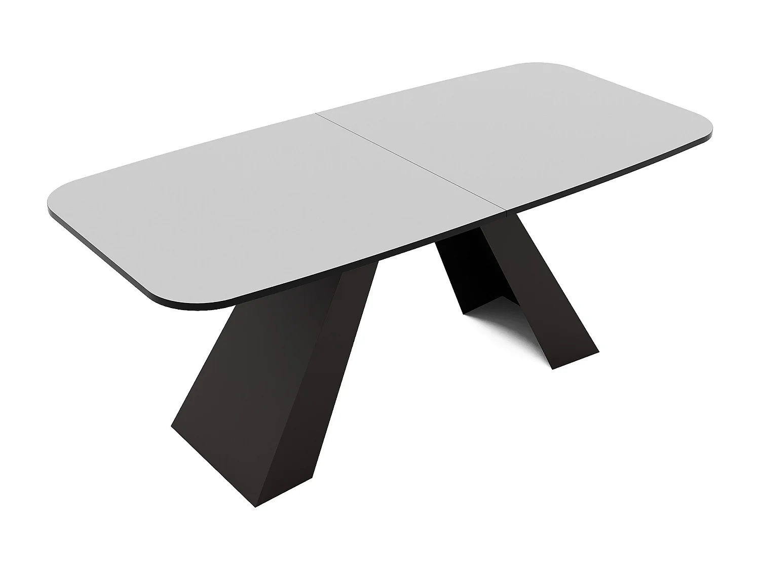 Table à manger extensible 180/218 en MDF, pieds en métal noir, blanc arctique