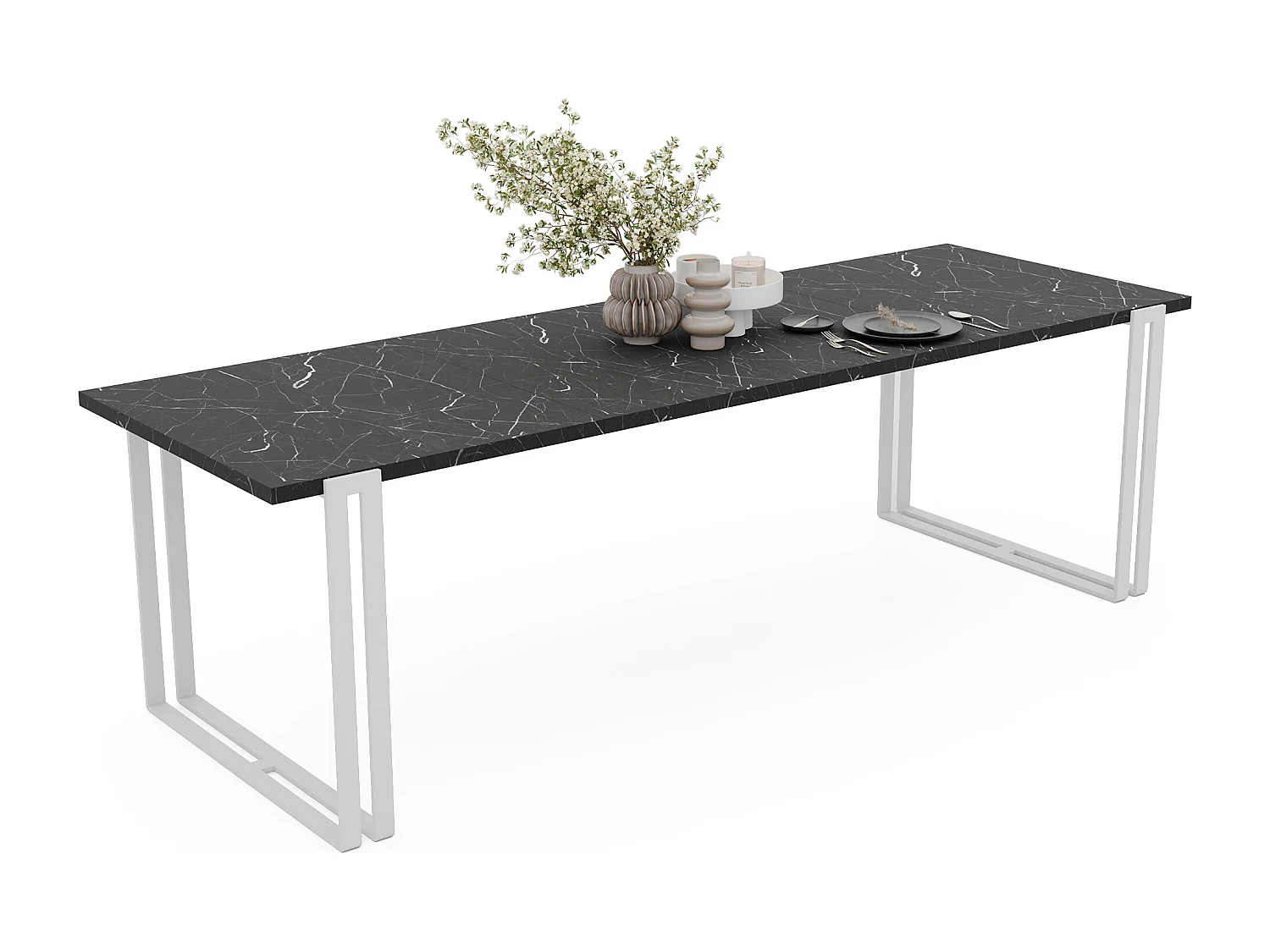 Table extensible grigia pietra, 140x220