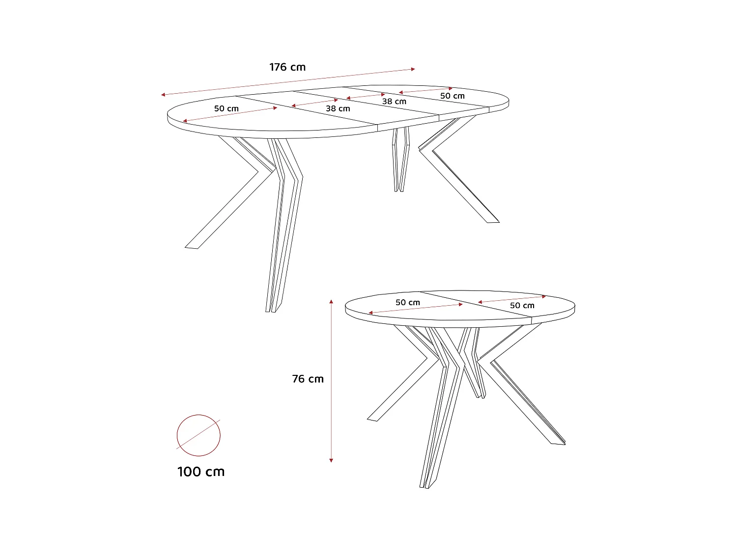 Table extensible blanc