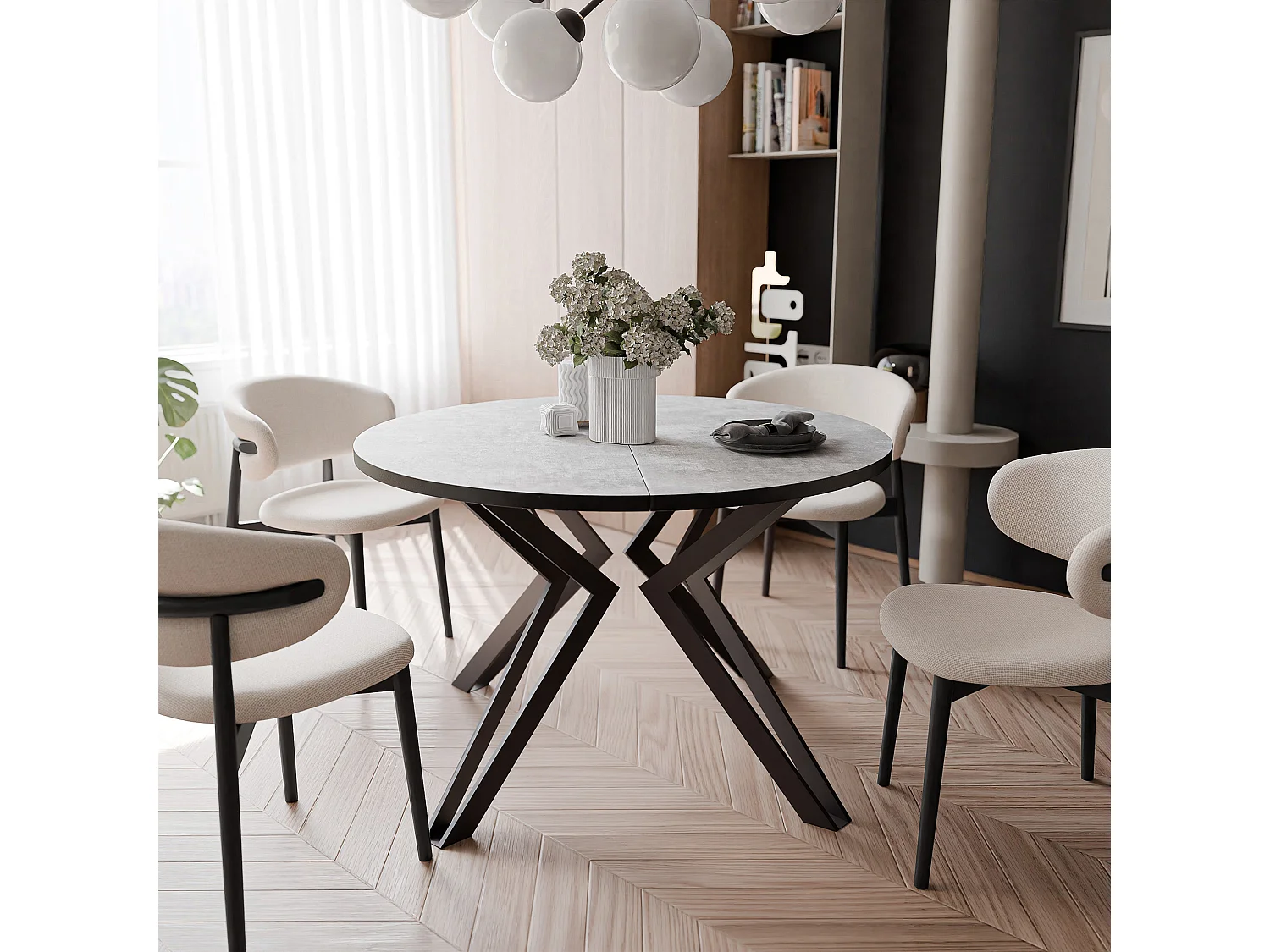 Table extensible bellato gris