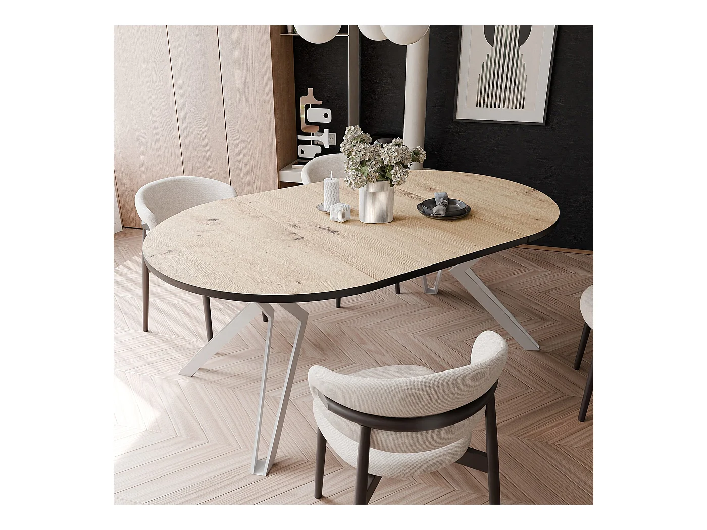 Table extensible chêne artisanal