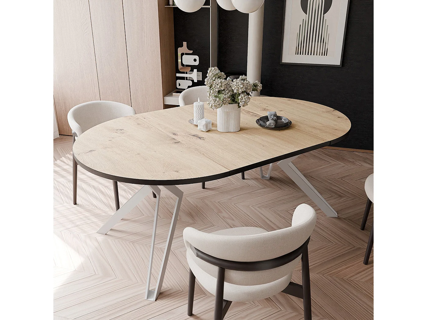 Table extensible chêne artisanal