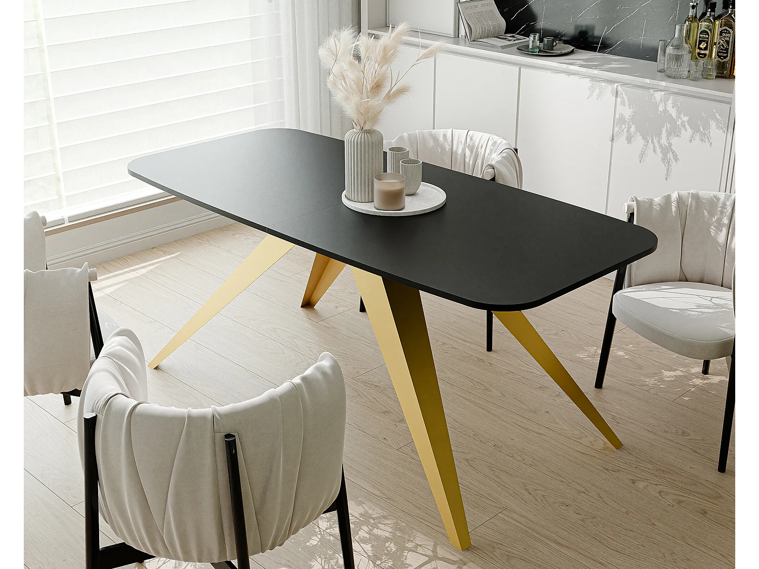Table extensible noir, 160