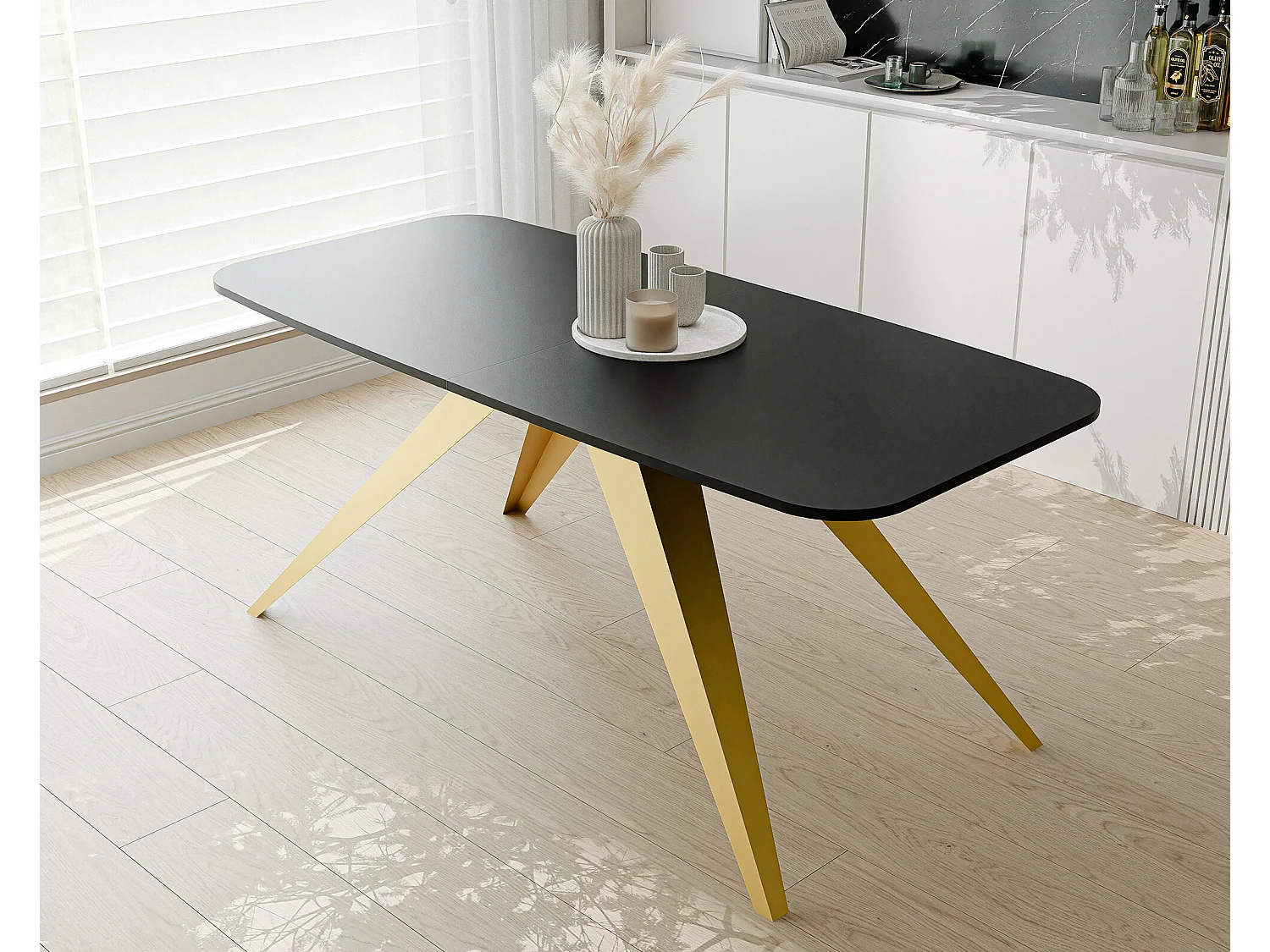 Table extensible noir, 160