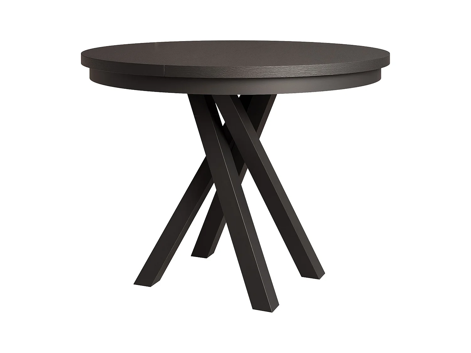 Table à manger extensible pour 4 personnes couleur noire avec pieds en métal - 100/140 cm - LORIEN