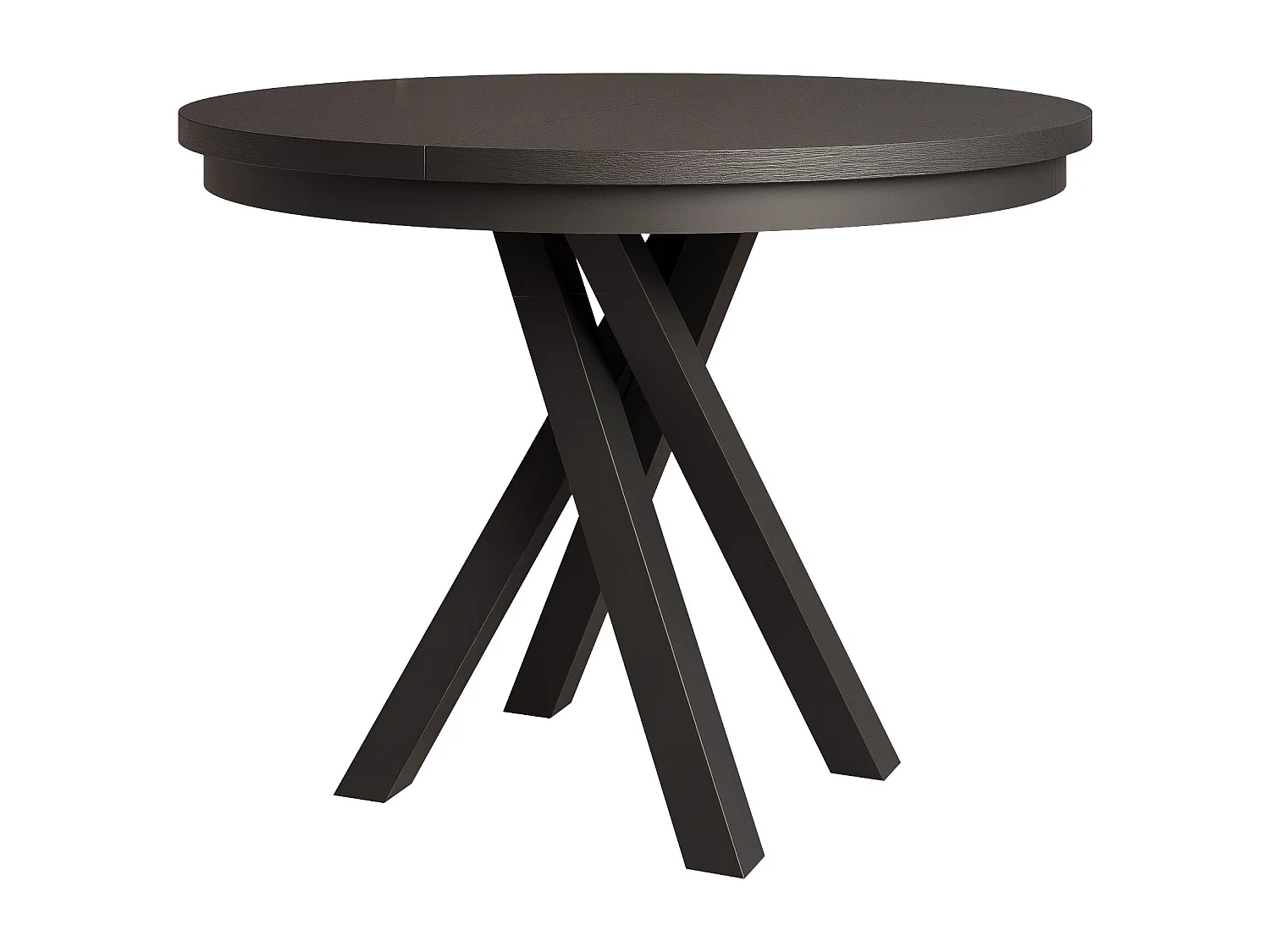 Table à manger extensible pour 4 personnes couleur noire avec pieds en métal - 100/140 cm - LORIEN