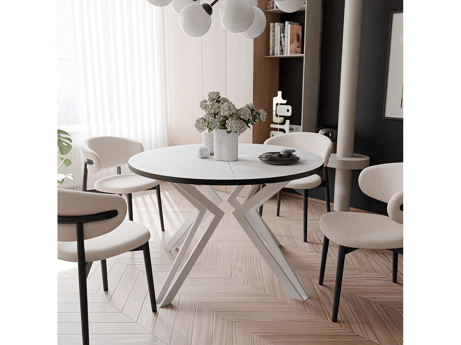 Table extensible blanc