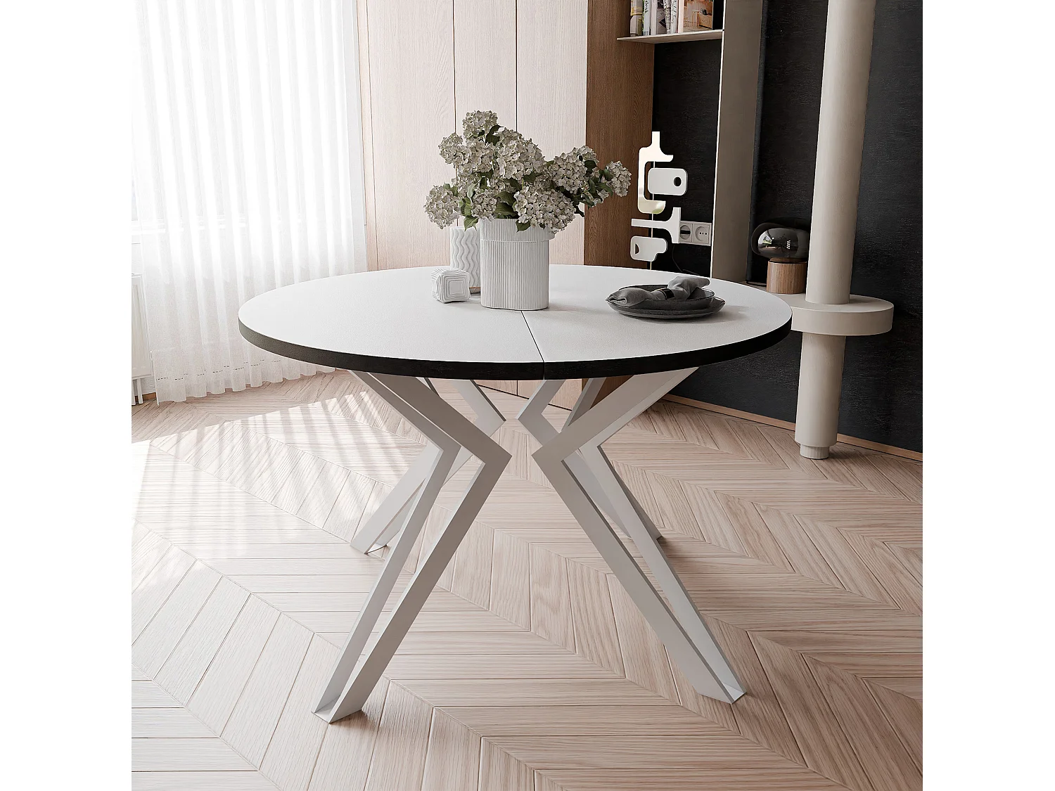 Table extensible blanc