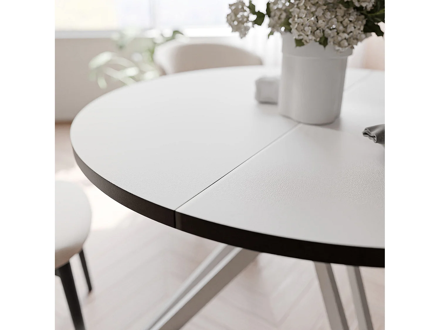 Table extensible blanc