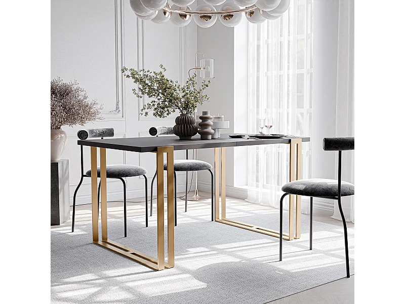 Table extensible molet noir, 140x220