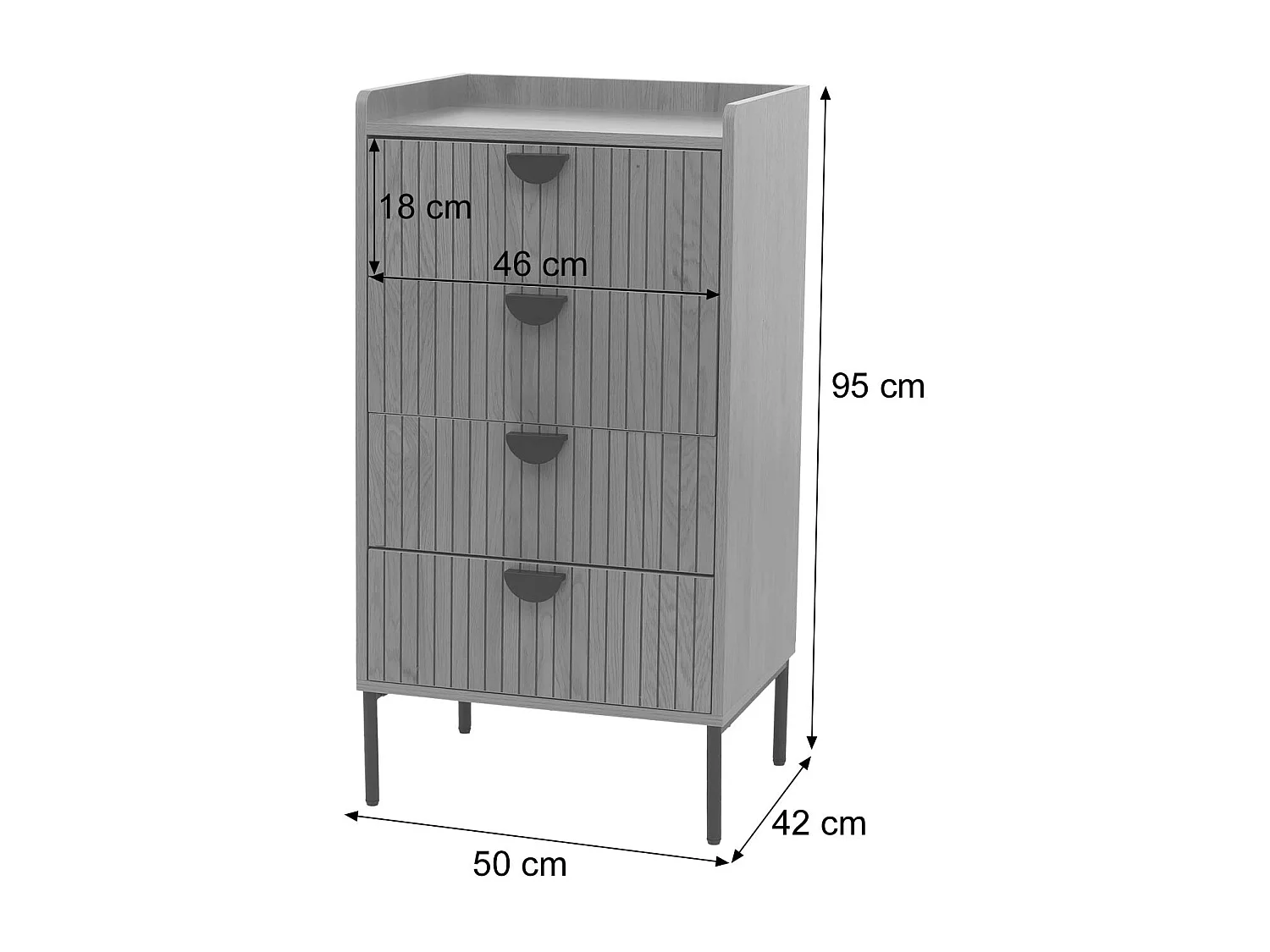 Commode MCW-O39,  naturel