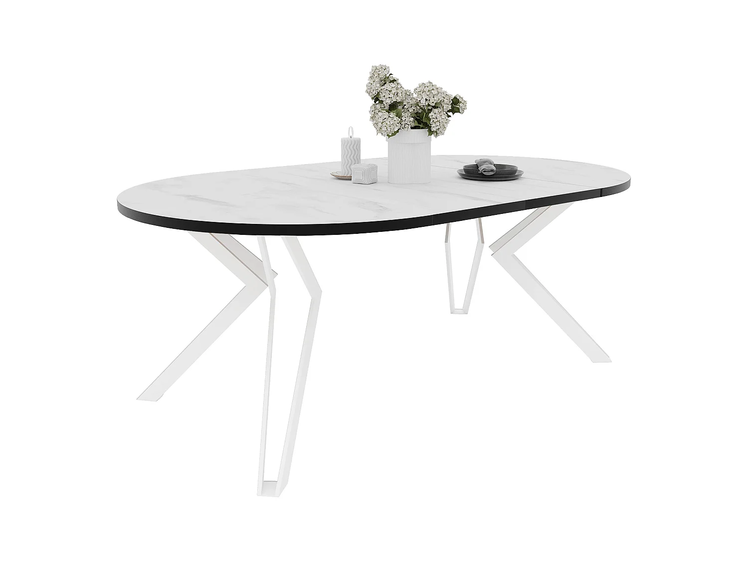 Table extensible marbre bianco