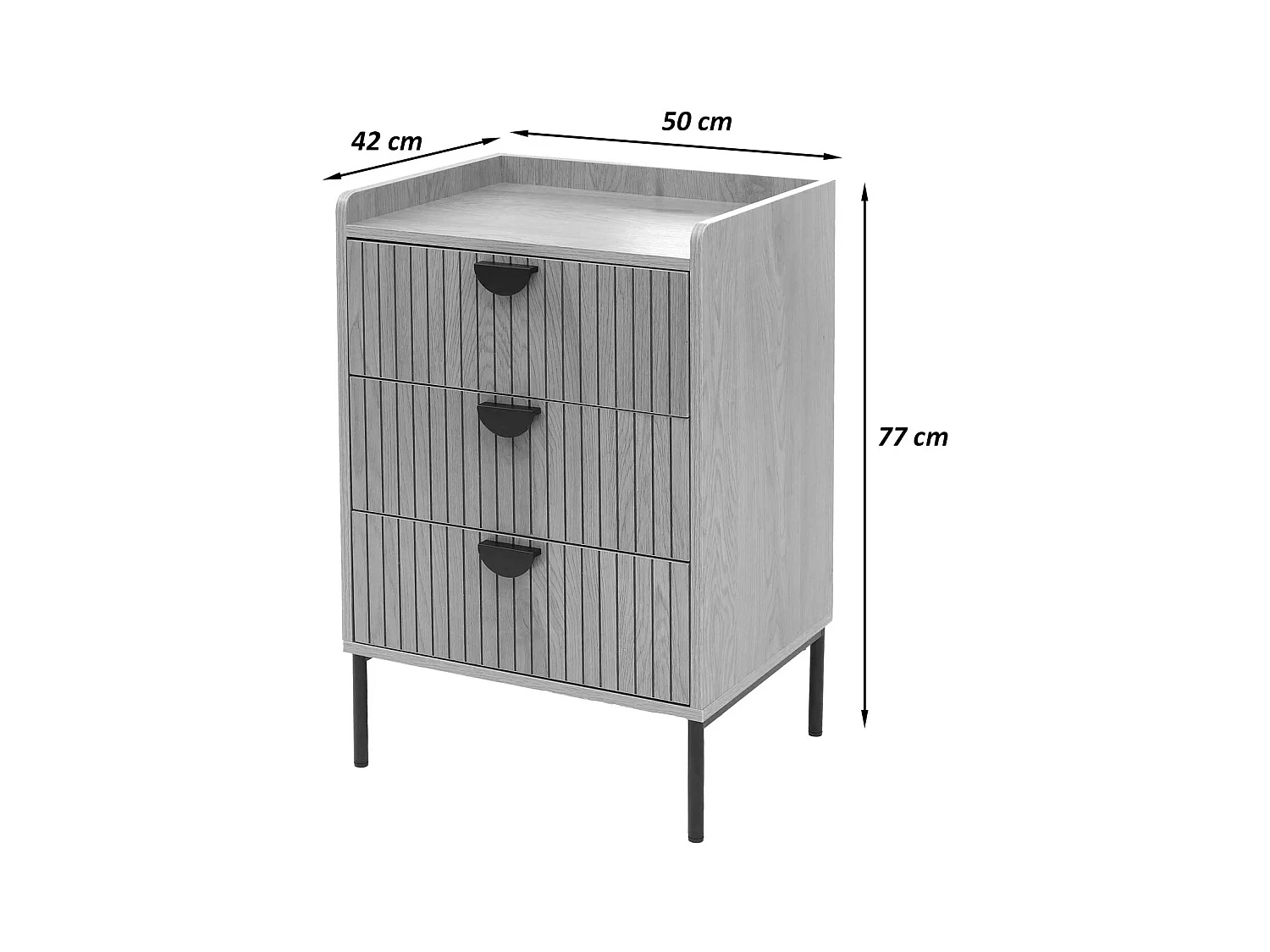 Commode MCW-O39,  aspect bois noir