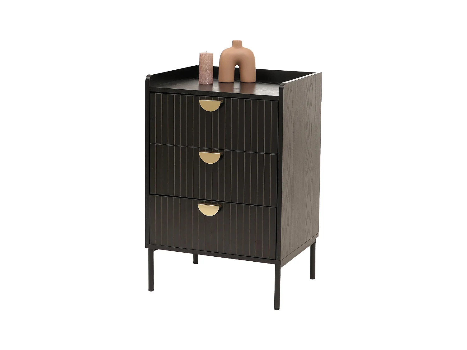 Commode MCW-O39,  aspect bois noir