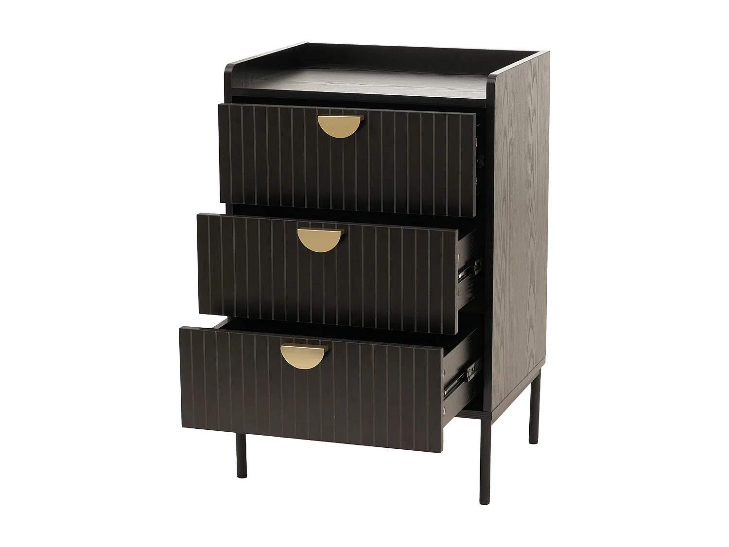 Commode MCW-O39,  aspect bois noir