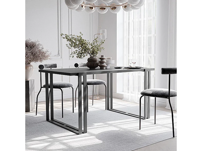 Table extensible molet noir, 160x220