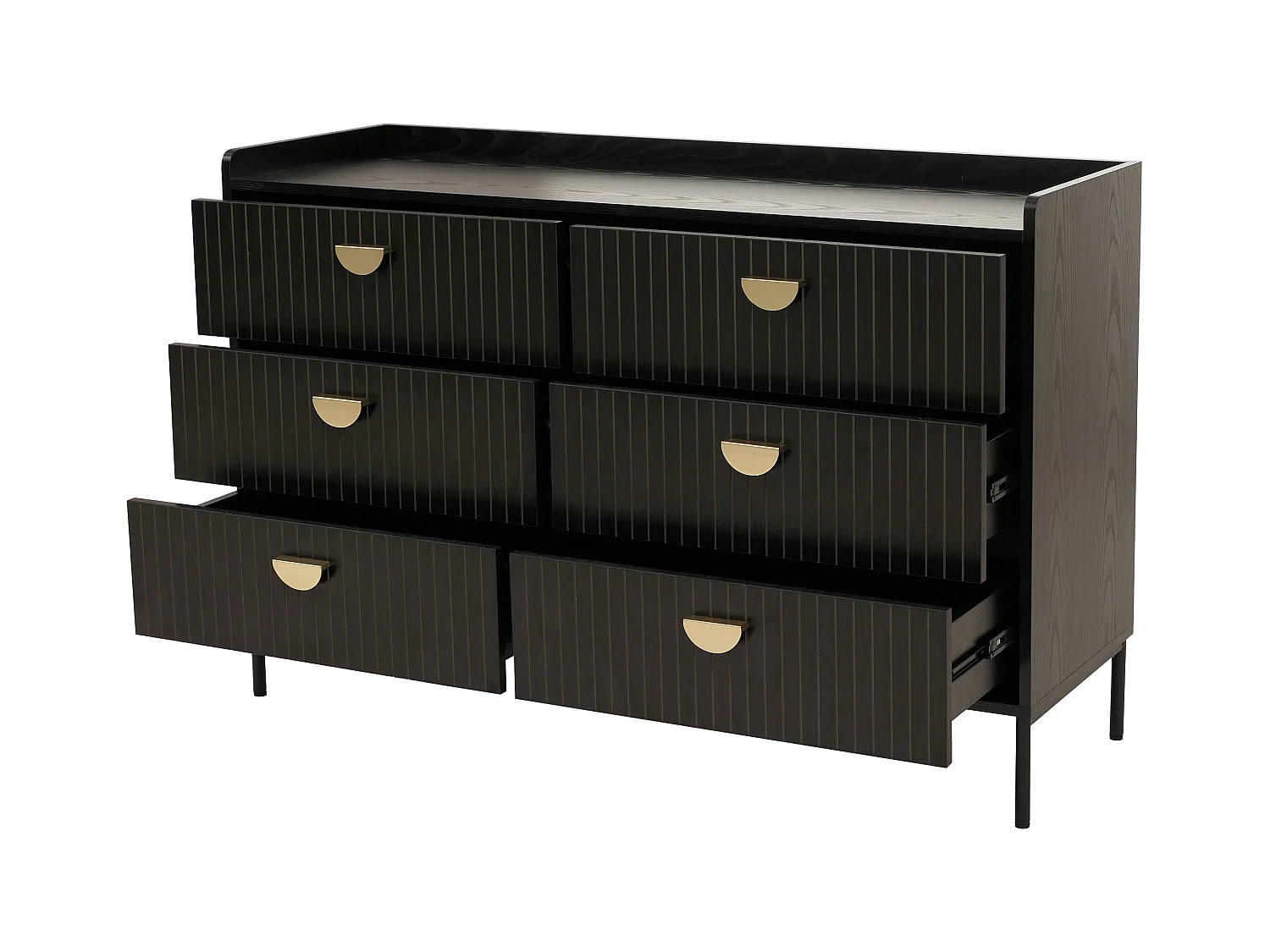 Kommode MCW-O39, Holzoptik schwarz