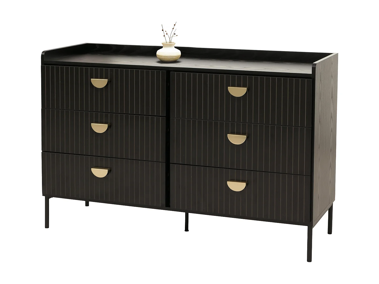Commode MCW-O39,  aspect bois noir