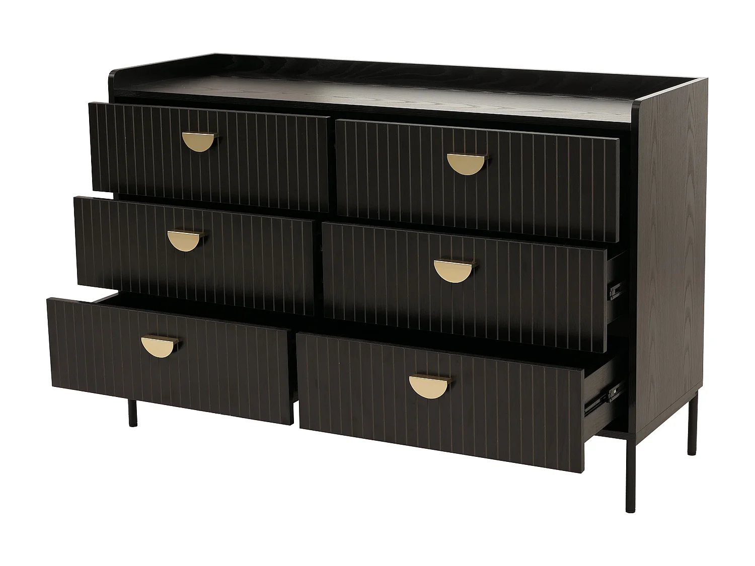 Commode MCW-O39,  aspect bois noir
